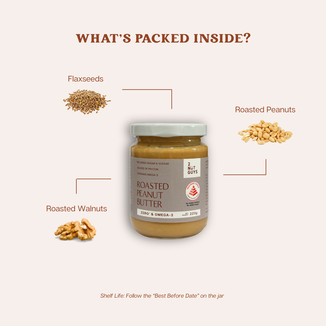 Roasted Peanut Butter - Zero & Omega-3 (220g)
