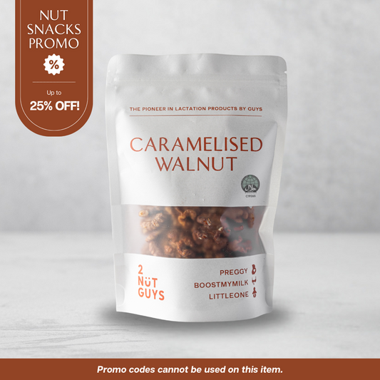 2NUTGUYS Caramelised Walnut product image with a banner showing that item is discounted up to 25% off