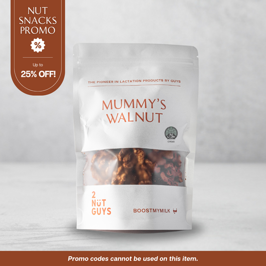 2NUTGUYS Mummy's Walnut product image with a banner showing that item is discounted up to 25% off